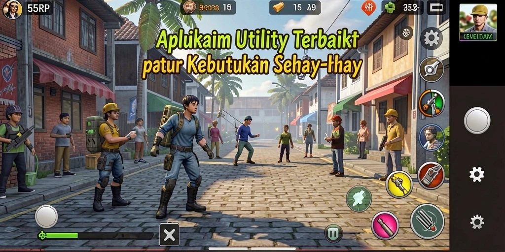 Tampilan utama 55RP yang menampilkan antarmuka aplikasi Utility.