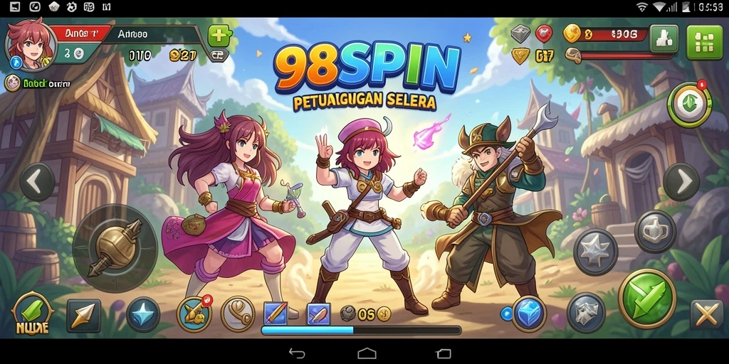 Screenshot gameplay 98SPIN yang menunjukkan aksi pertempuran seru.