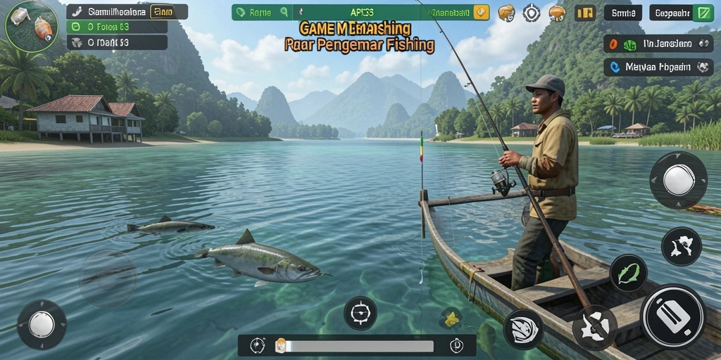 Tampilan gameplay memancing dari API33 yang mendebarkan dan menarik.
