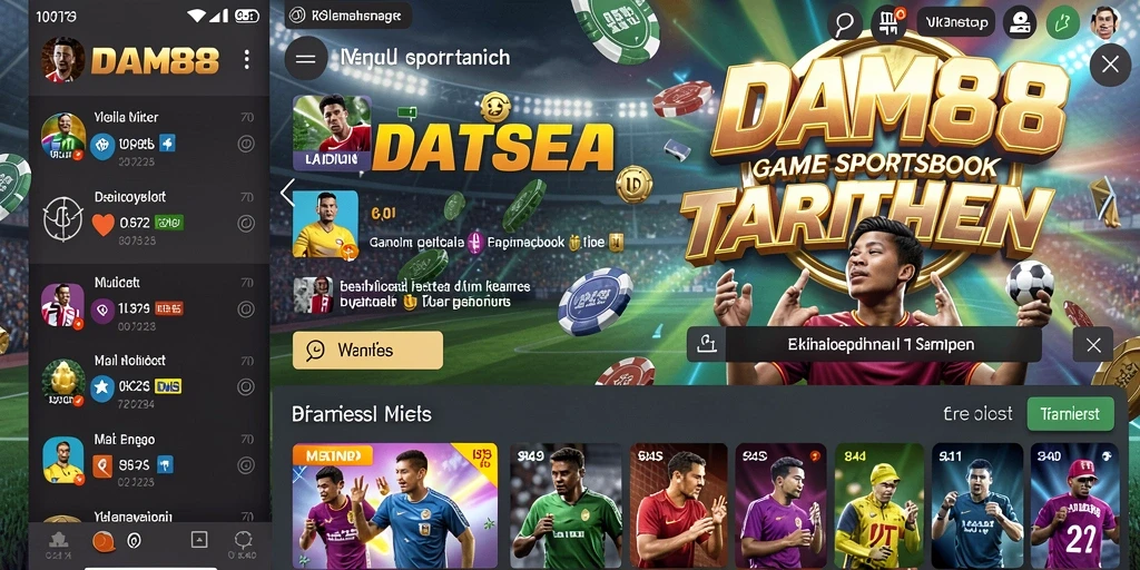 Tampilan dinamis dari gameplay Sportsbook di DAM88.