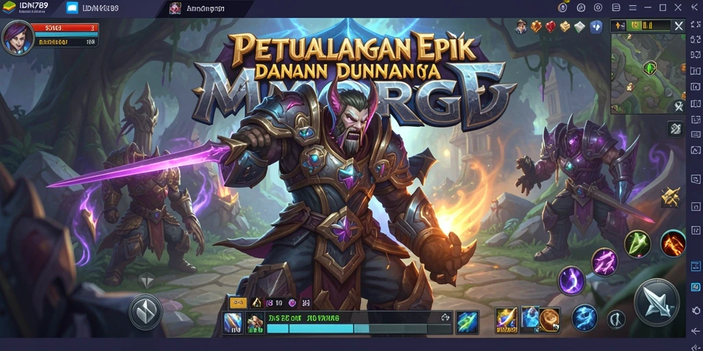 Tampilan gameplay IDN789 dengan karakter bertarung di dunia fantastis.