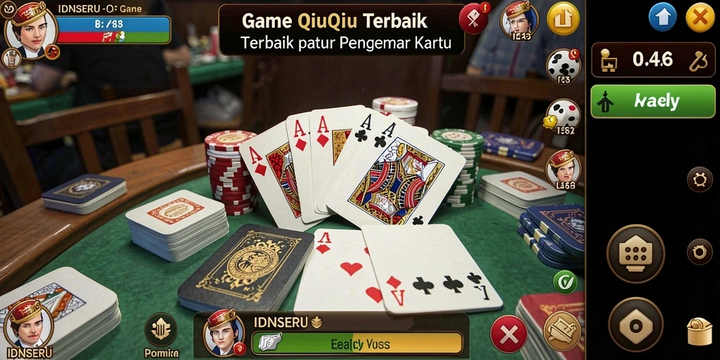 Tampilan menarik dari gameplay QiuQiu di IDNSERU.
