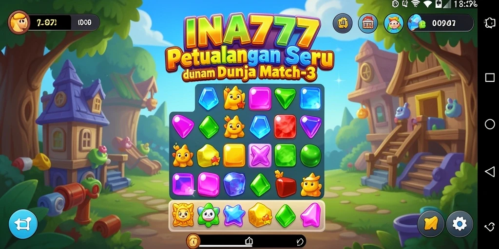 Screenshot gameplay <strong>INA777</strong> menunjukkan momen seru dalam mencocokkan item.