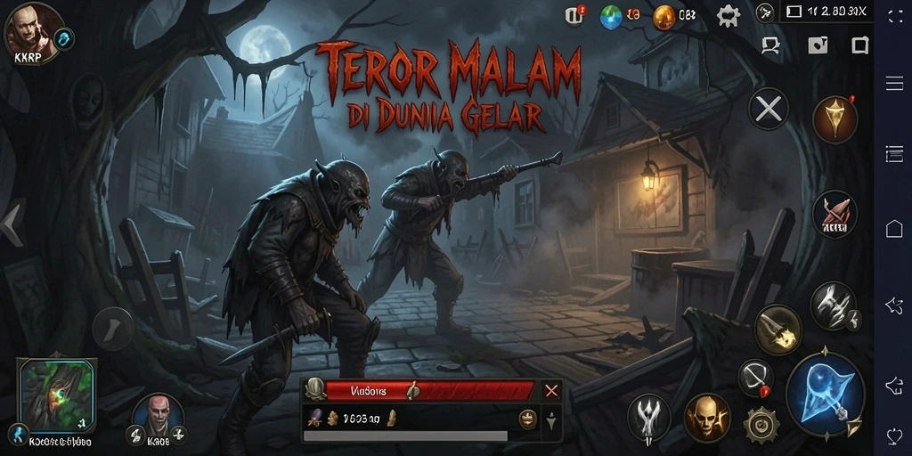 Tangkapan layar menampilkan gameplay mengerikan dari KKRP dengan suasana gelap.