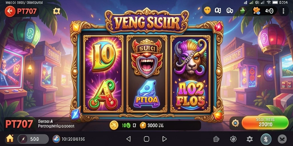 Screenshot menampilkan pengalaman bermain Slot yang mendebarkan di PT707.