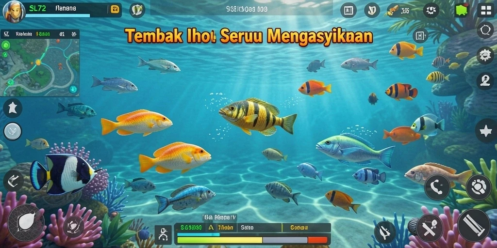 Gameplay Tembak Ikan yang menarik dan seru.