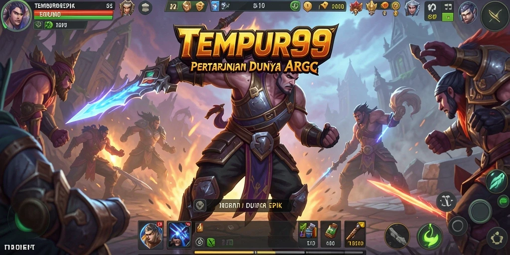 Tampilan gameplay yang menarik dari TEMPUR99 dalam pertarungan ARPG.