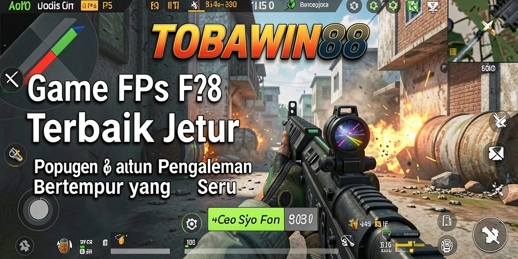 Screenshot utama TOBAWIN88 menampilkan aksi seru dalam pertempuran FPS.