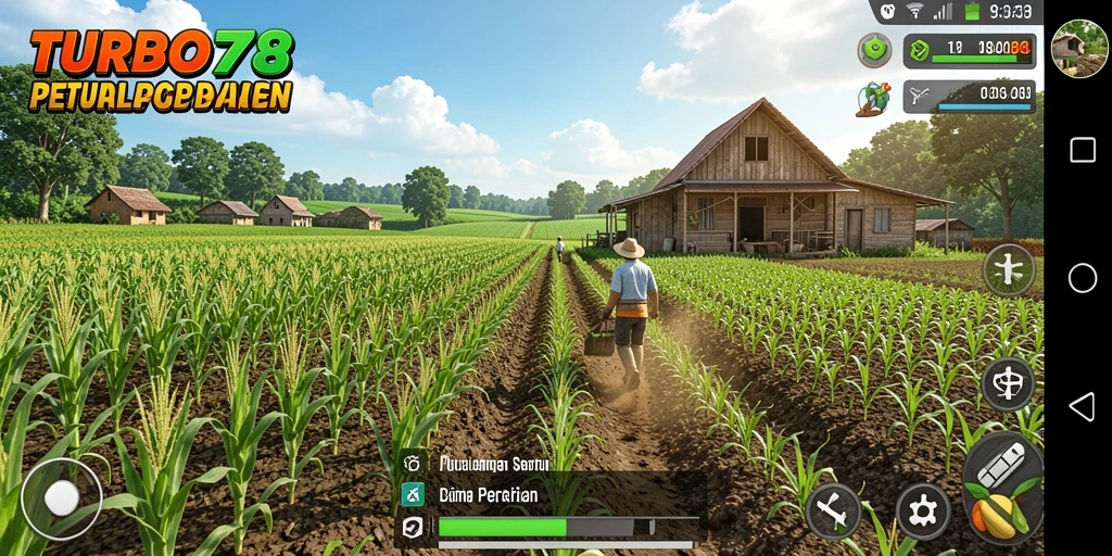 Gameplay menarik dari TURBO78 dengan berbagai tanaman dan hewan.